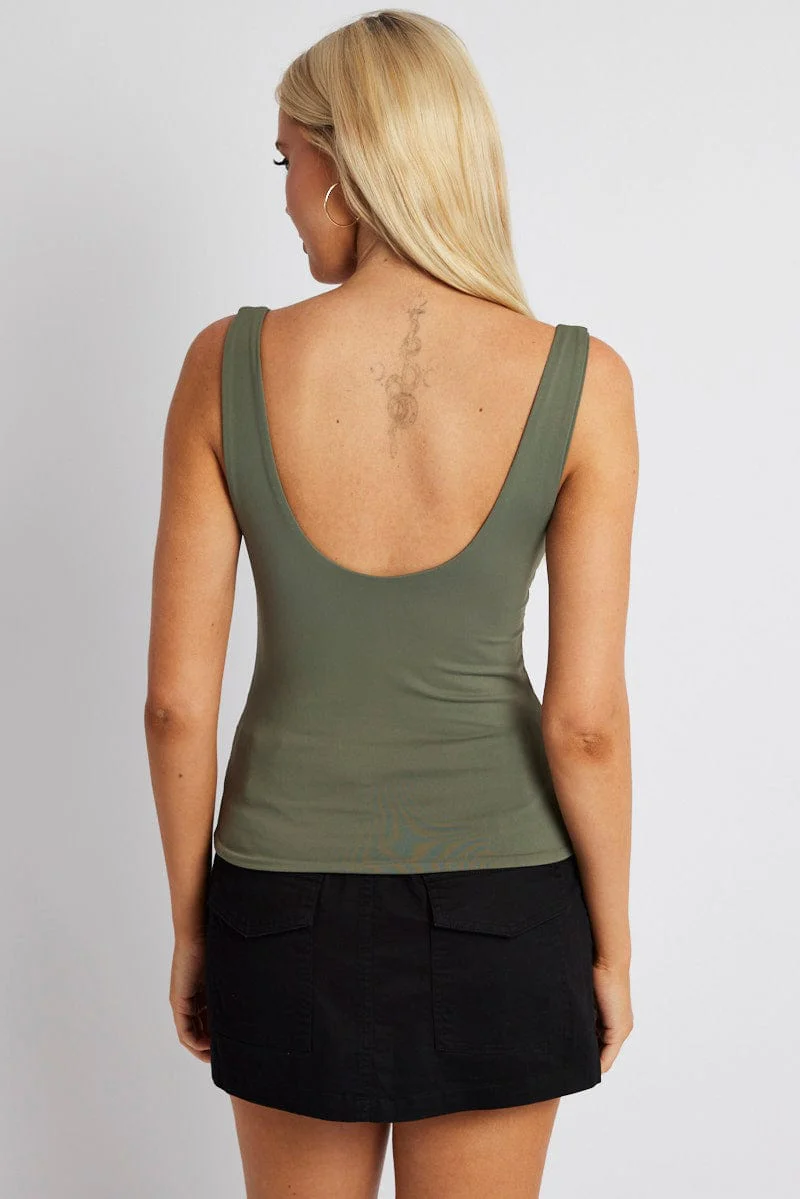 Green Supersoft Top Sleeveless