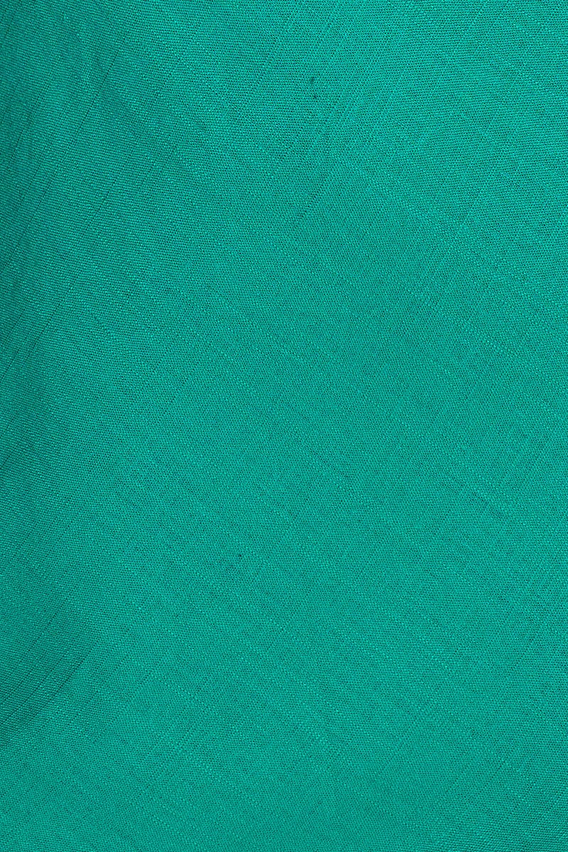 Green A Line Dress Mini Linen