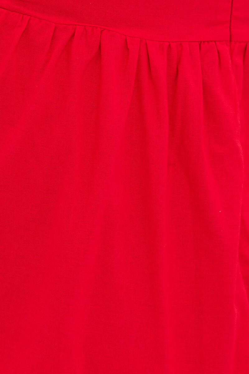 Red Maxi Dress Sleeveless Bandeau Ring Detail