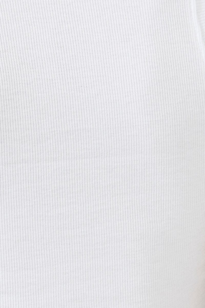 White Crop Tank Top Crew neck