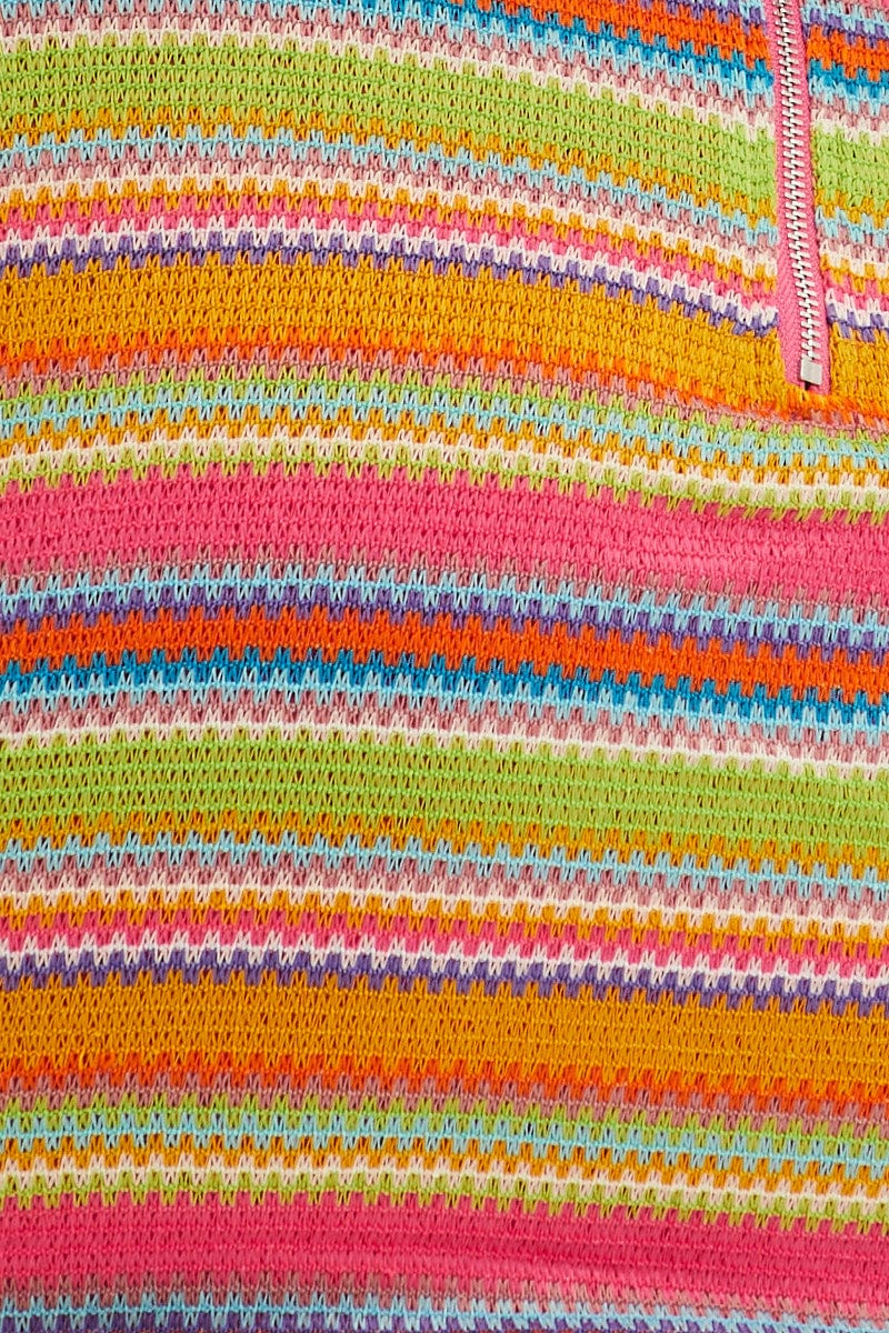 Green Stripe Mini Skirt Bodycon Mid Rise