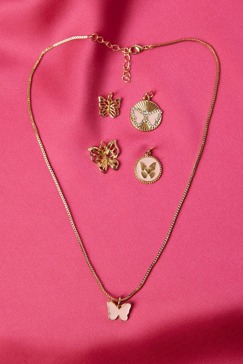 Pink Interchangeable Charm Necklace