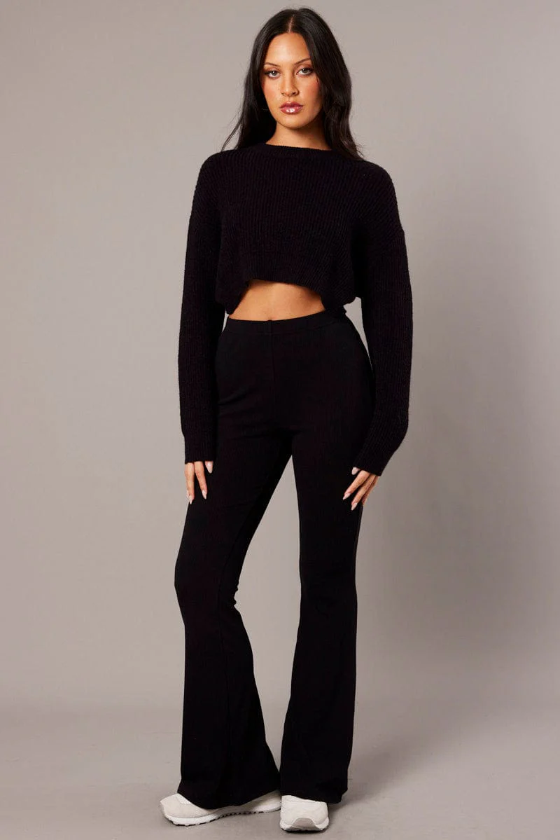 Black Knit Jumper Long Sleeve