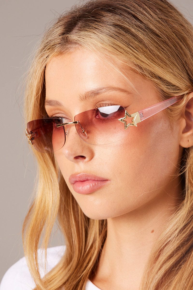 Pink Star Detail Sunglasses
