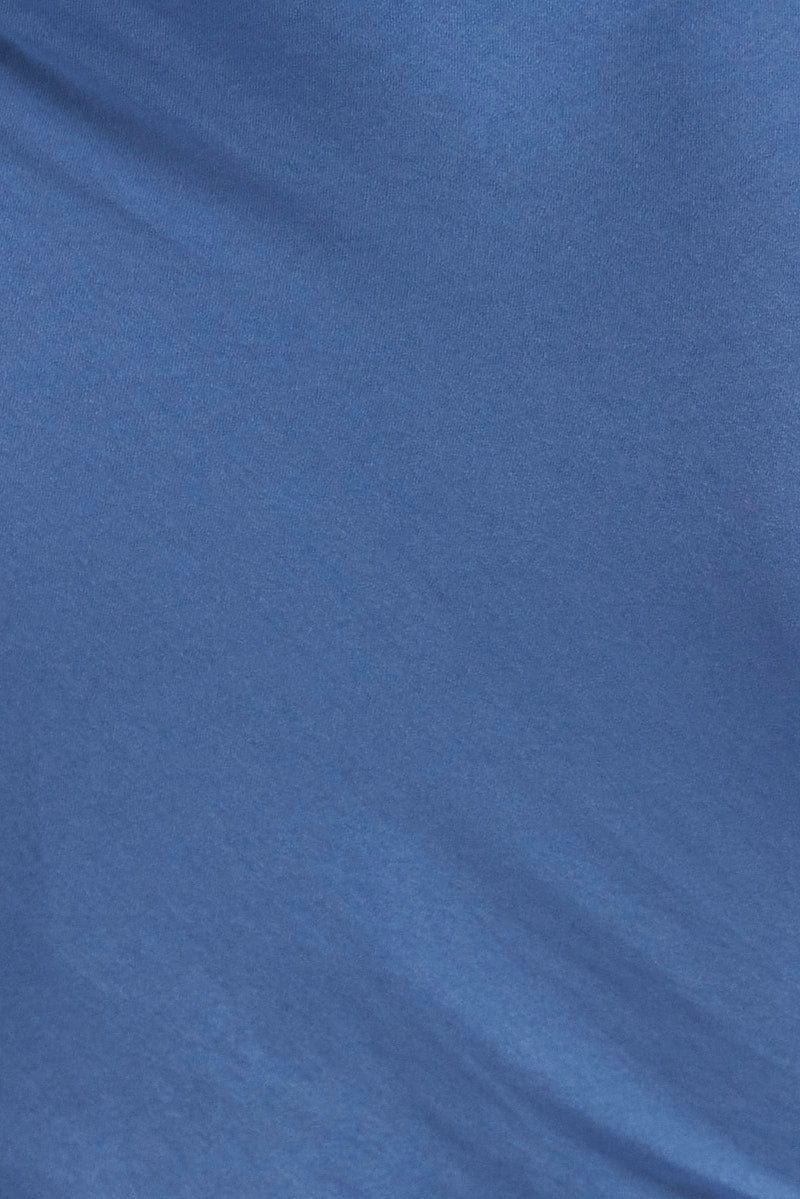 Ink Long Sleeve Satin Slip Midi Dress