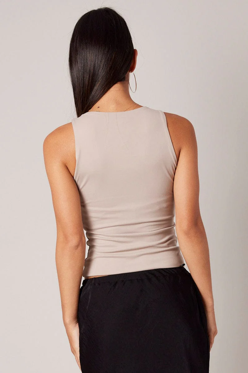 Beige Supersoft Tank Sleeveless