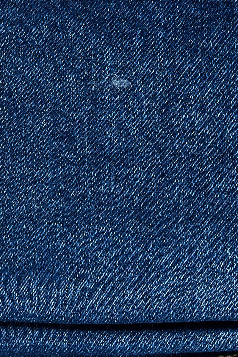 Denim Top Long Sleeve Sweetheart Hook & Eye Stretch