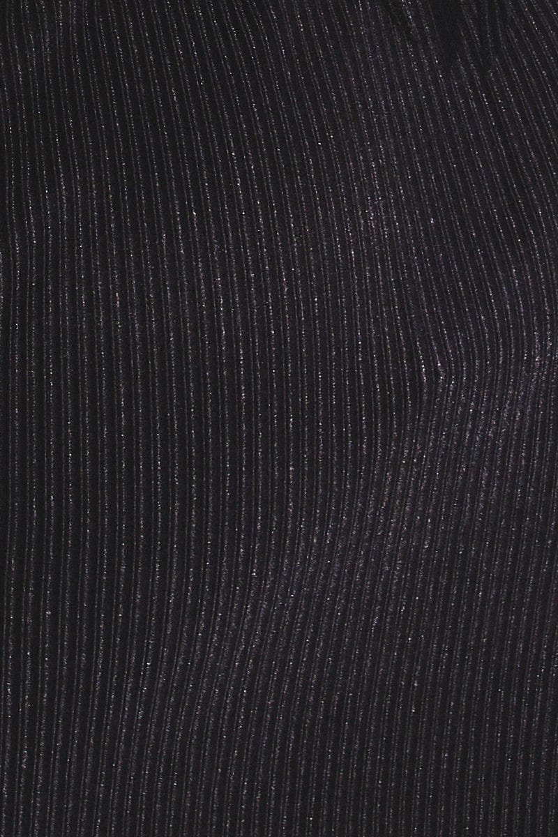 Black Cami Top Sleeveless Scarf Hem Tie Back Plisse