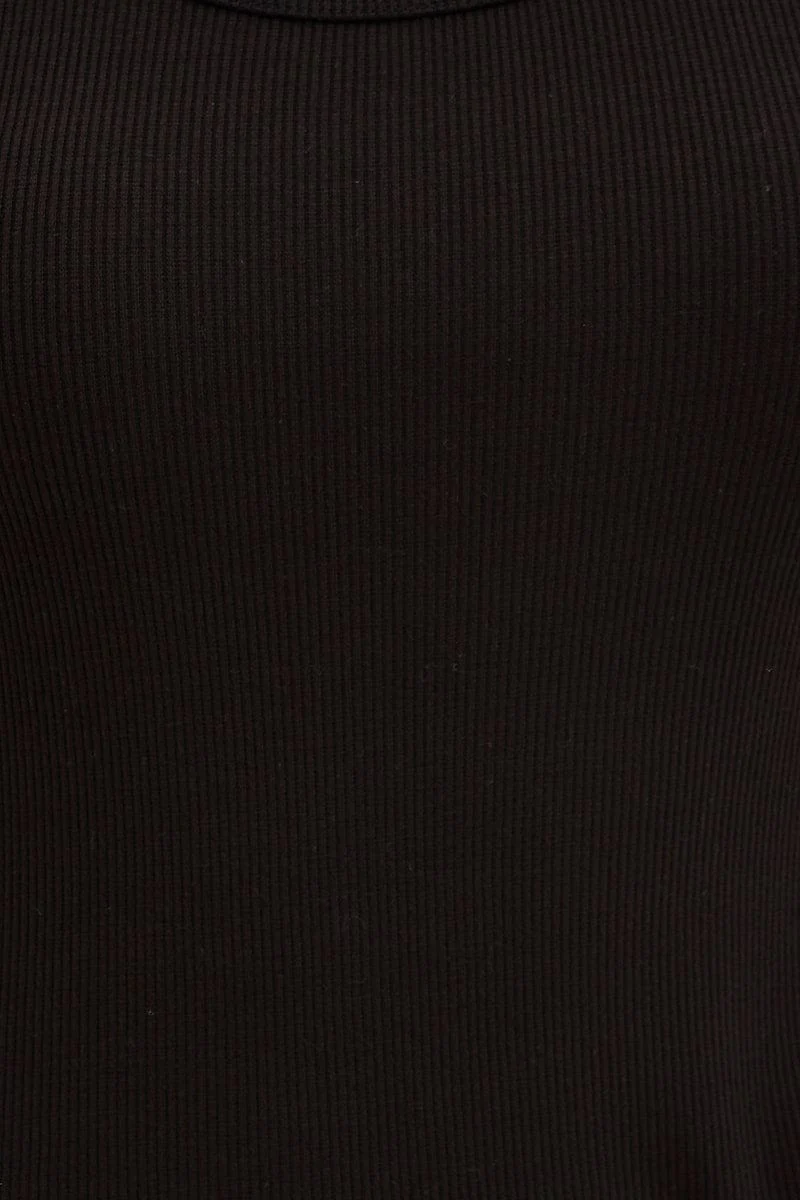 Black Tank Top Sleeveless Round Neck