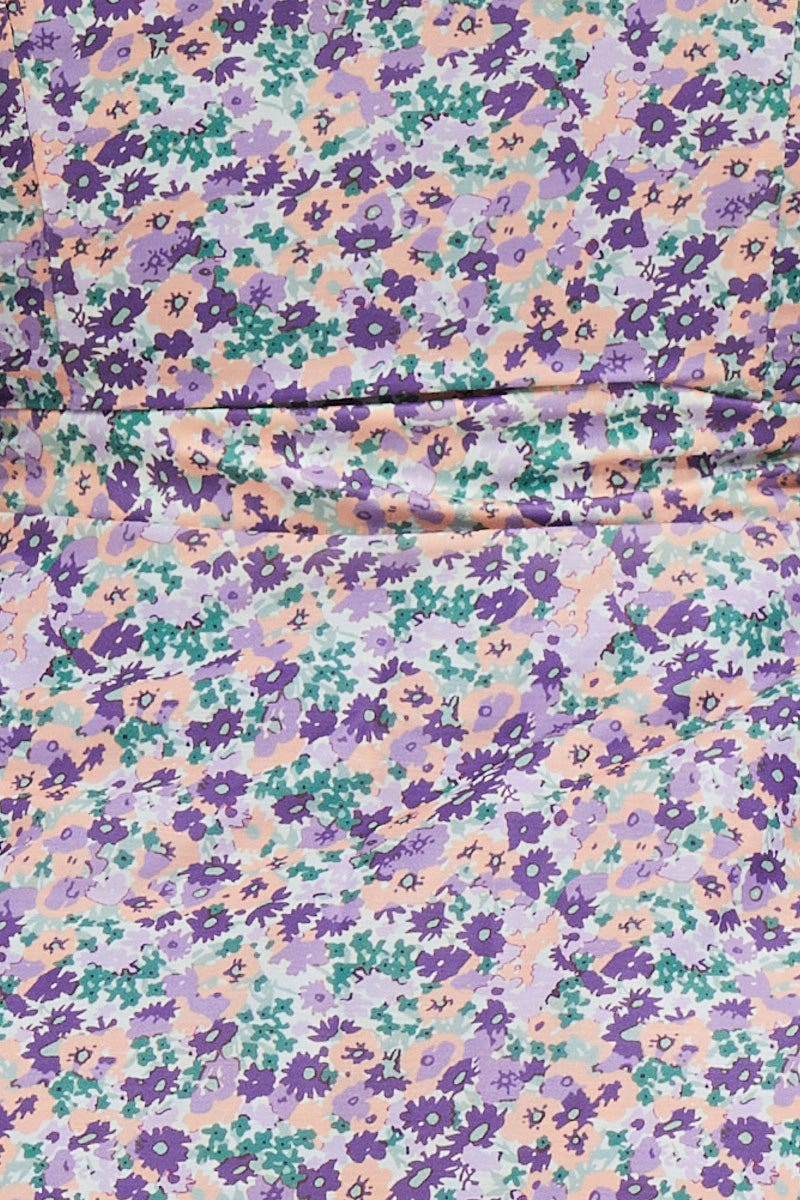 Print Skater Dress Long Sleeve Mini