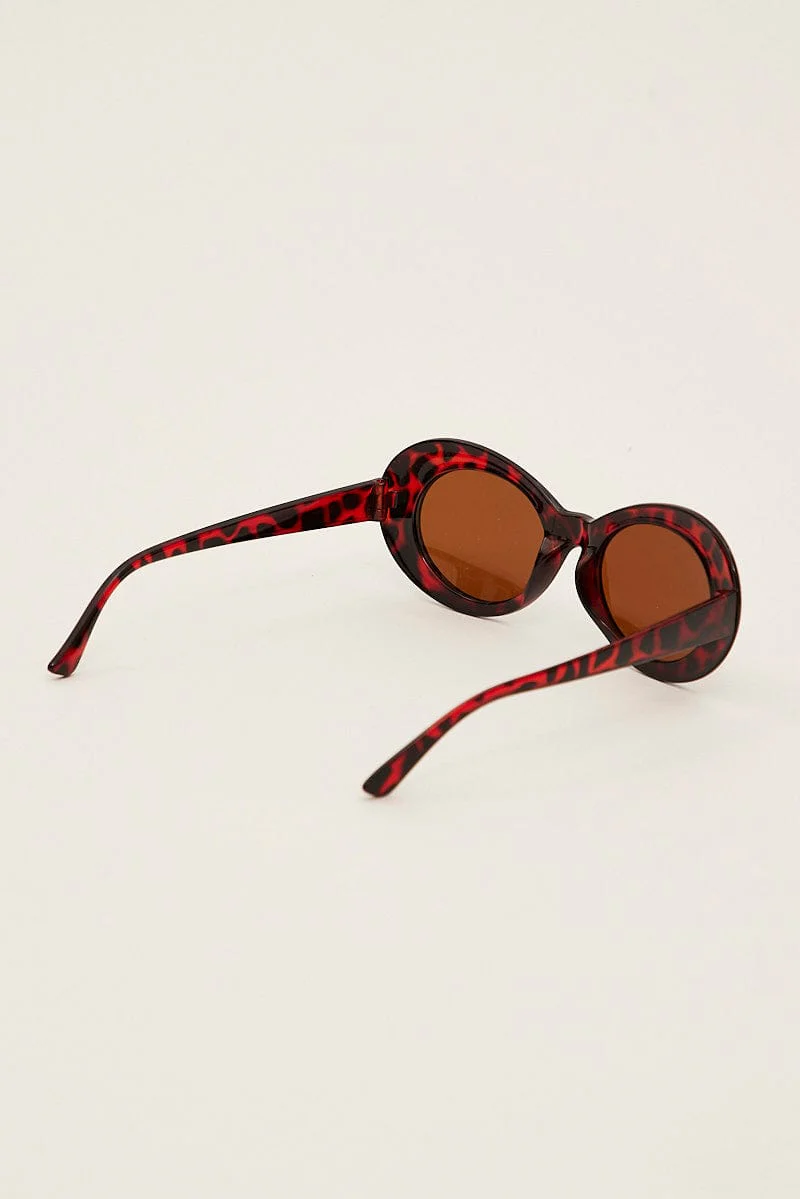 Brown Animal Print Fashion Sunglasses