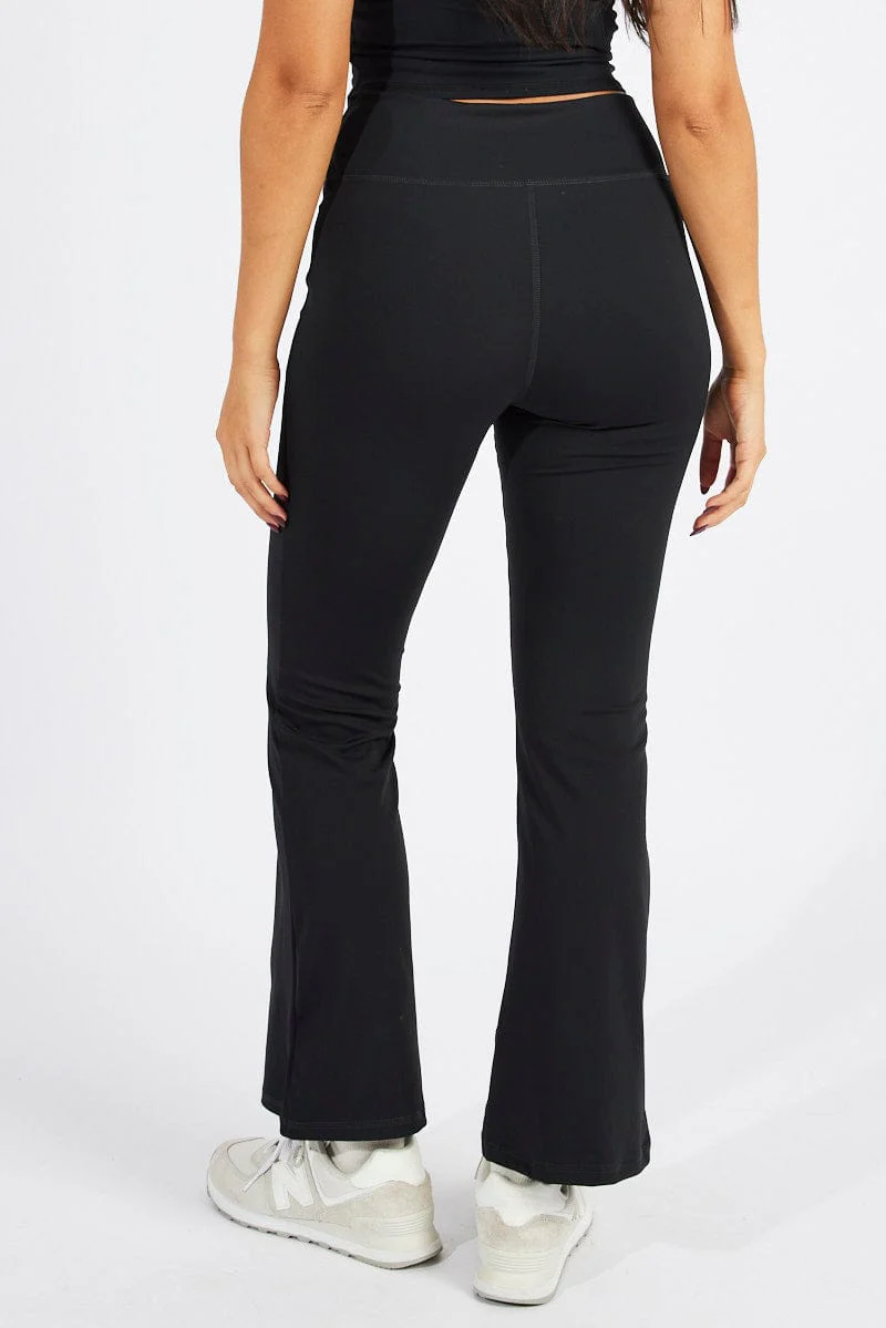 Black Flare Pants High Rise Supersoft Leggings