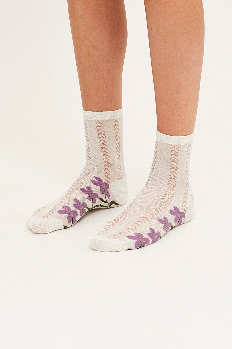 Purple Print Socks