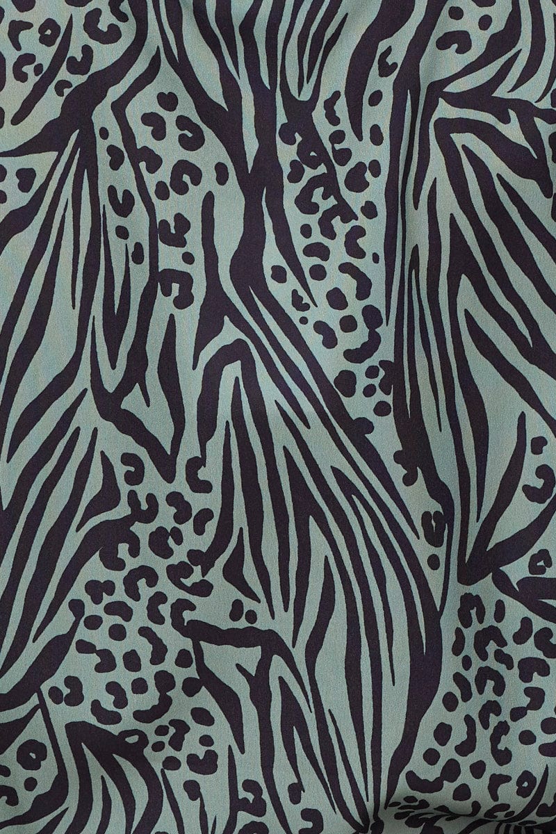 Print Crop Top Short Sleeve Tie Up