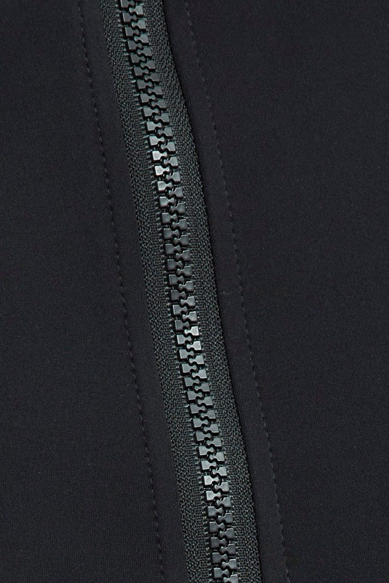 Black Zip Up Vest Activewear