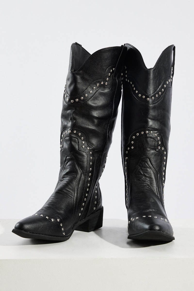 Black Studded Boots