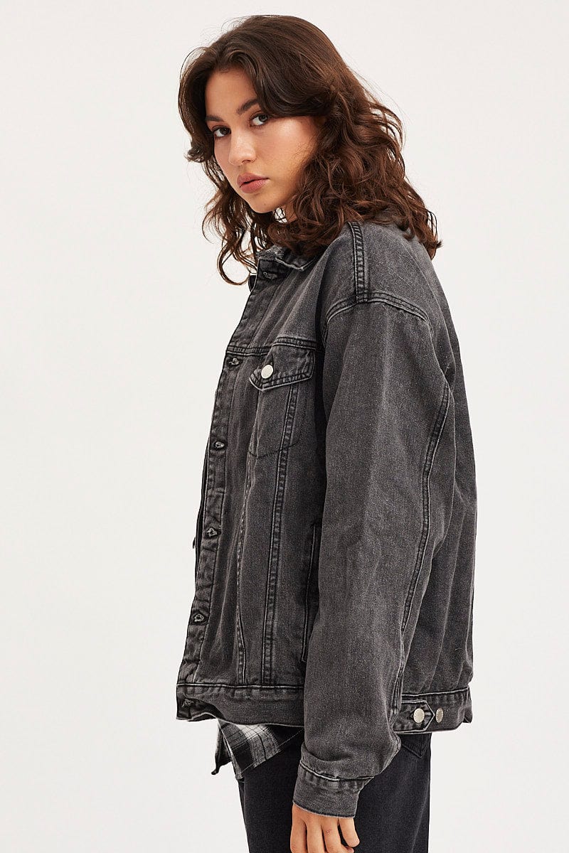Black Denim Jacket Long Sleeve