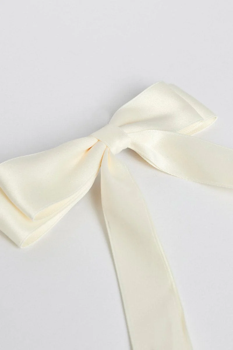 White Bow Hair Clip
