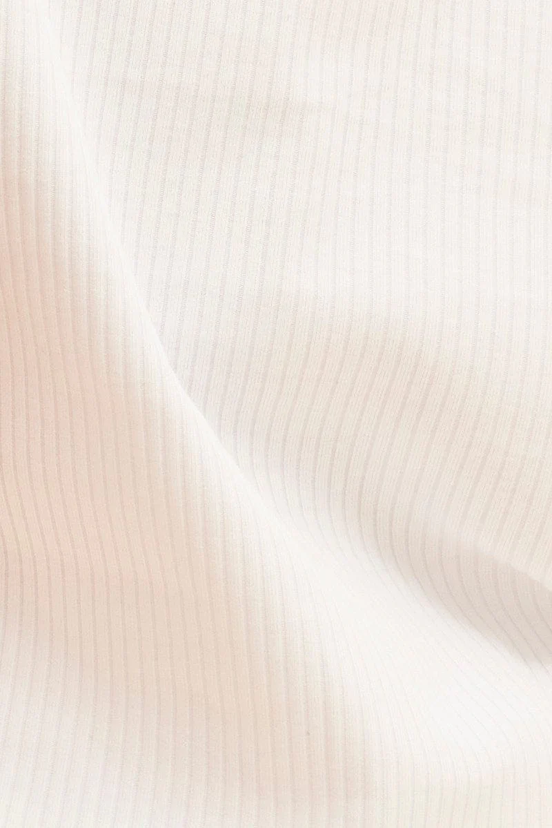 White Prea Rib Polo Short Sleeve Tee