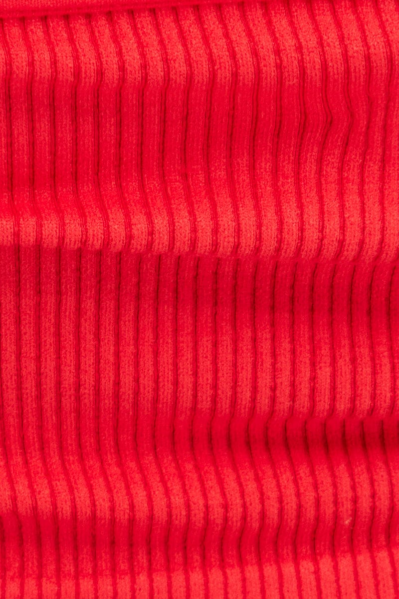 Red Halter Top Round Neck Seamless