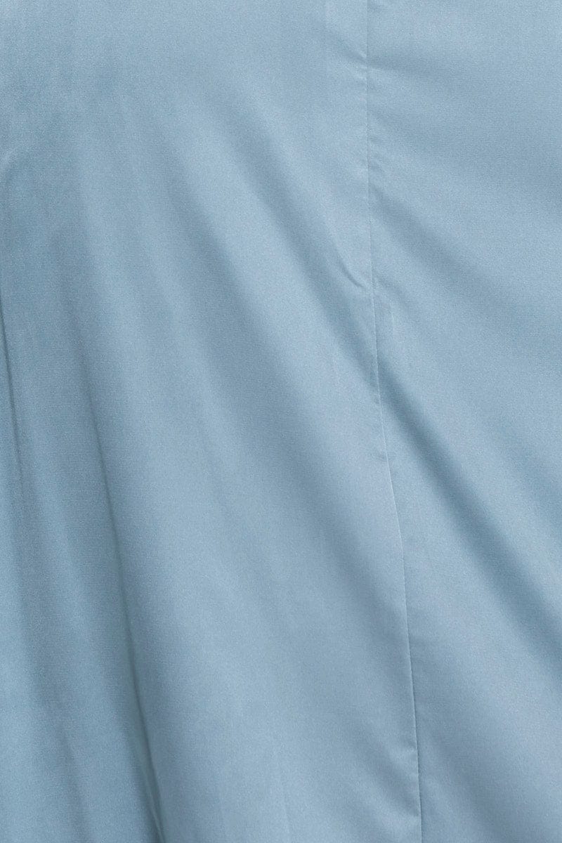 Blue Midi Dress Satin