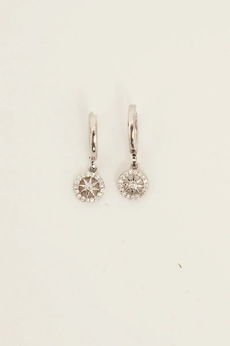 Silver Rhinestone Earrings