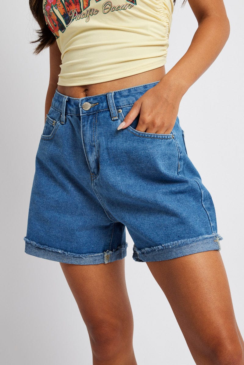 Denim Mom Denim Shorts High Rise