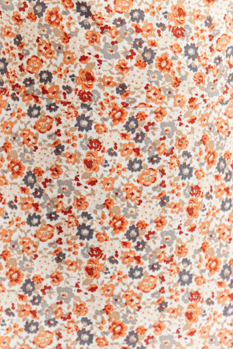 Print Mini Dress Short Sleeve V Neck