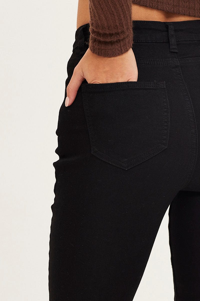 Black Skinny Denim Jeans High Rise