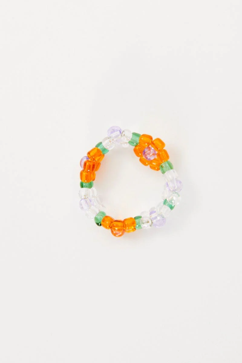 Multi Beaded Flower Ring