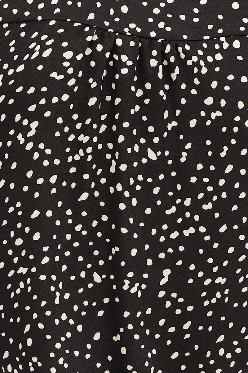 Geo Print Button Up Top Short Sleeve