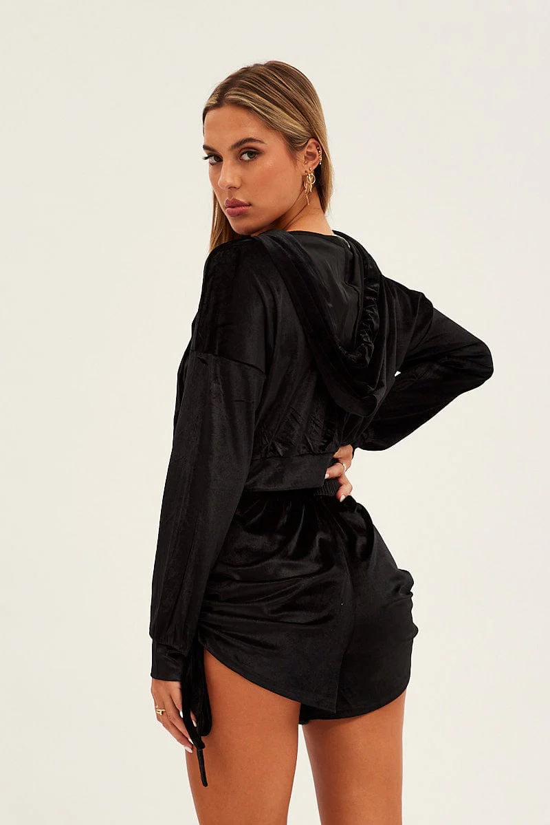 Black Velvet Shorts