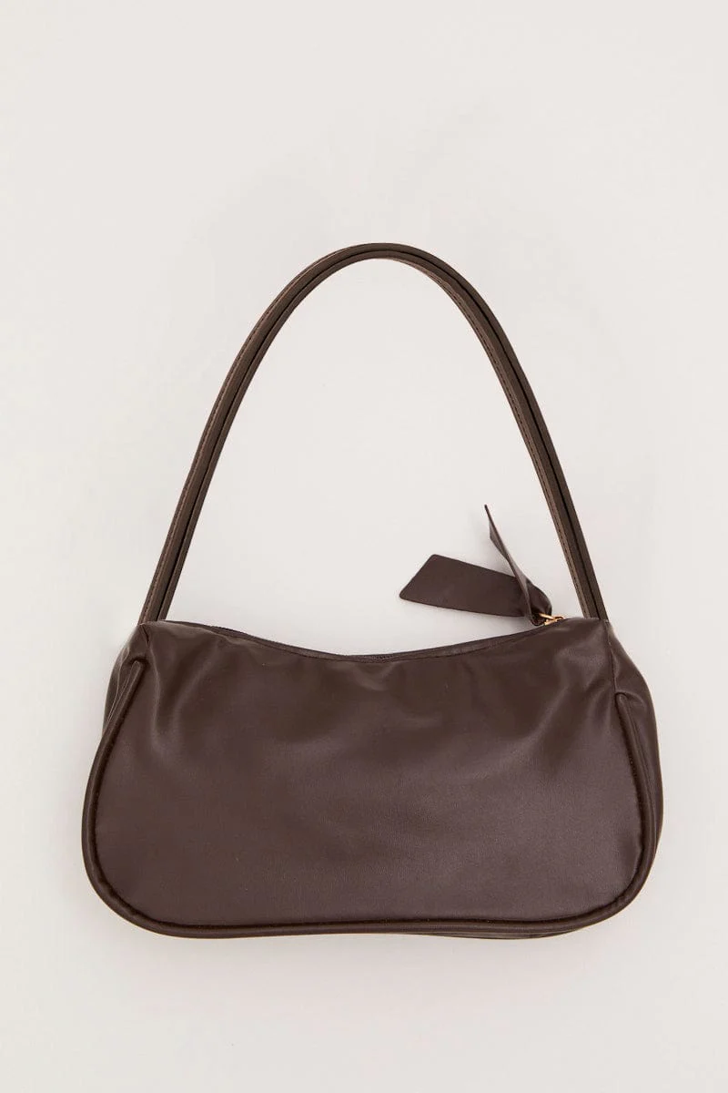 Brown Shoulder Baguette Bag