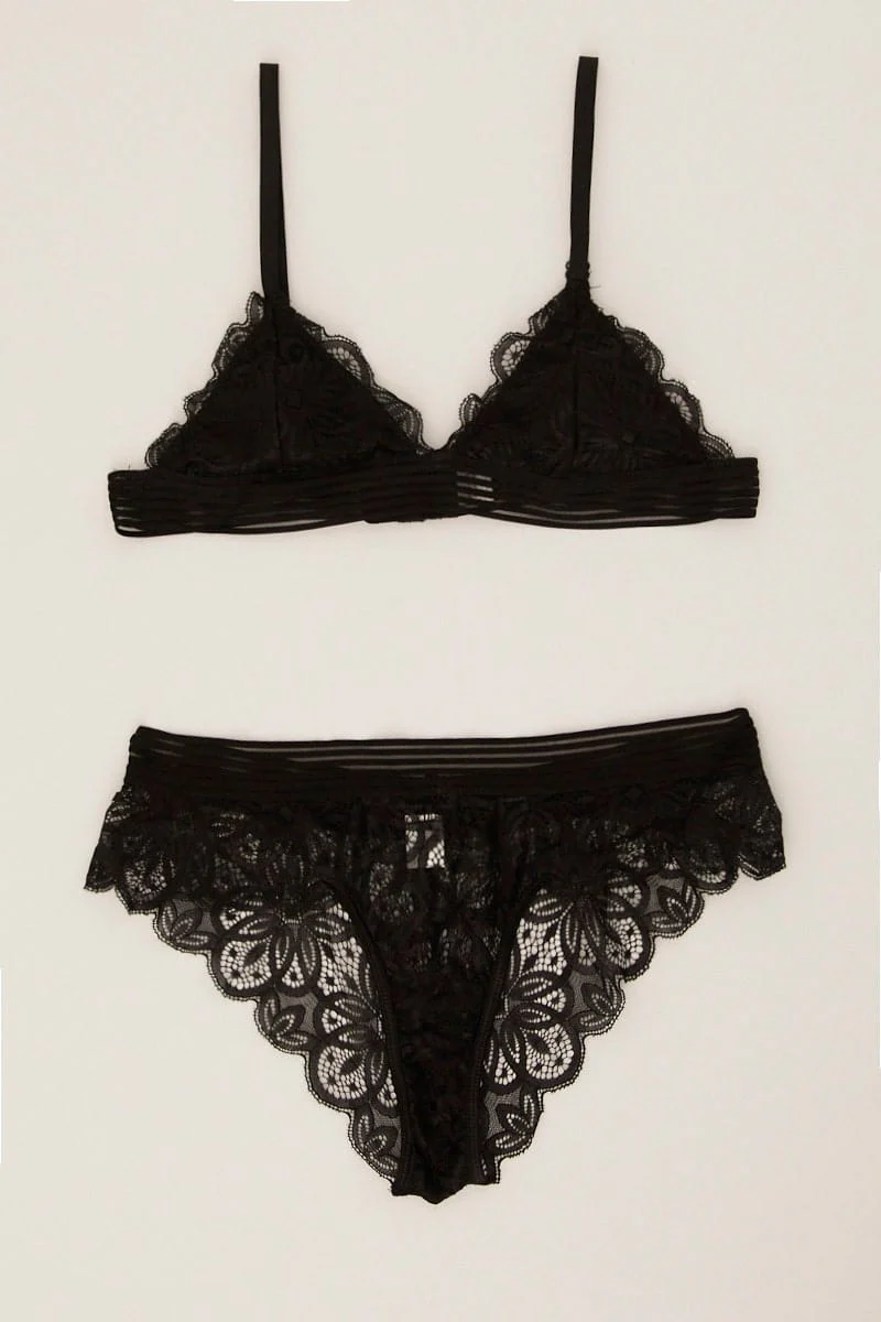 Black Lace Lingerie Set