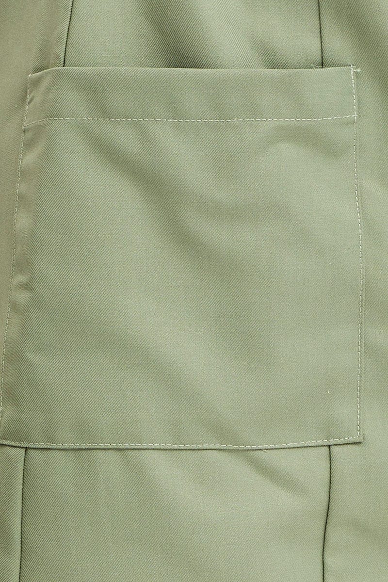 Green Mini Skirt High Rise