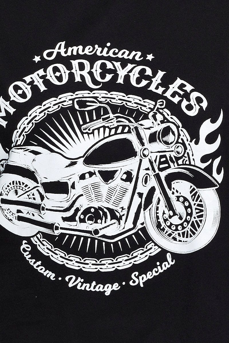 Black Graphic T Shirt Short Sleeve