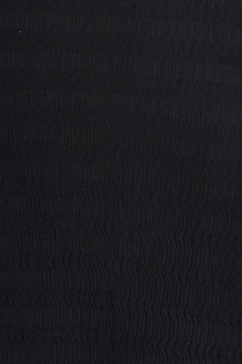 Black Maxi Skirt Bodycon Textured Jersey