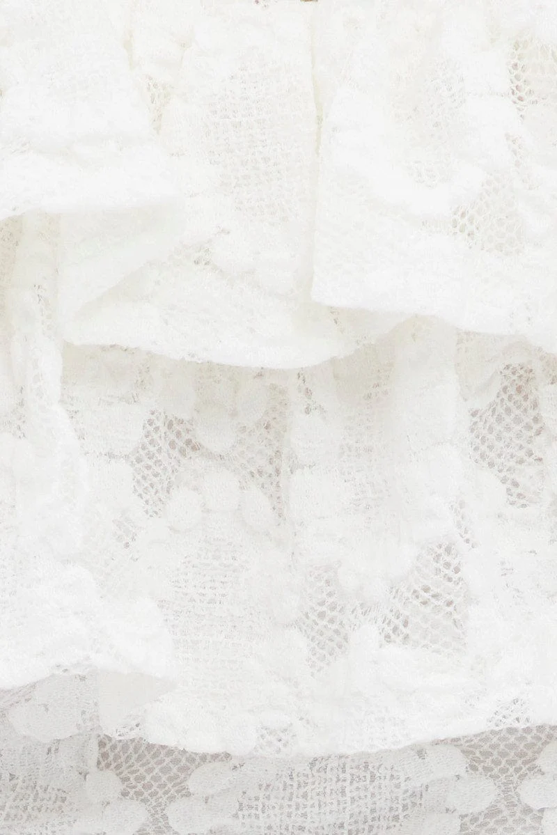 White Sleeveless Lace Crop Top