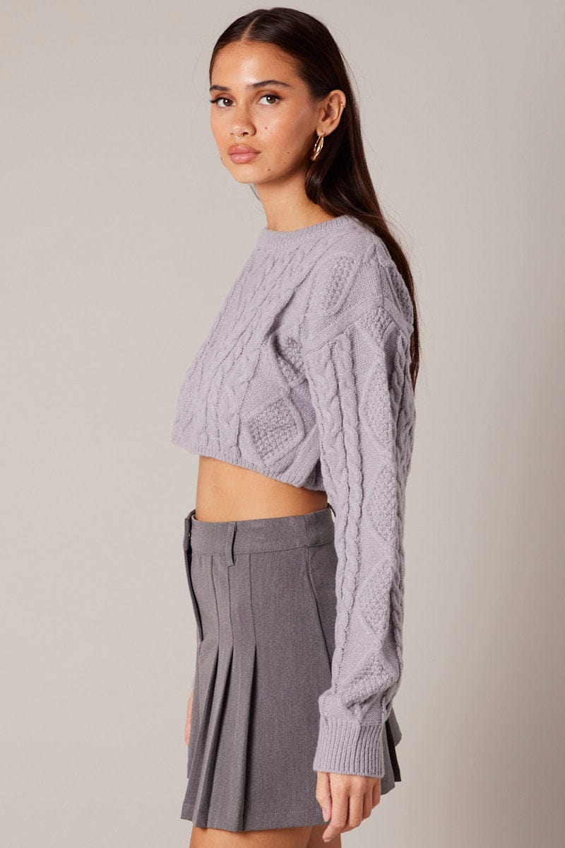 Grey Cable Knit Jumper