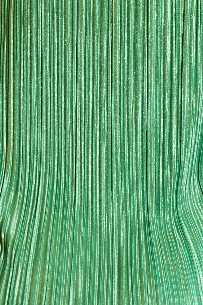 Green Plisse Long Sleeve Shirt