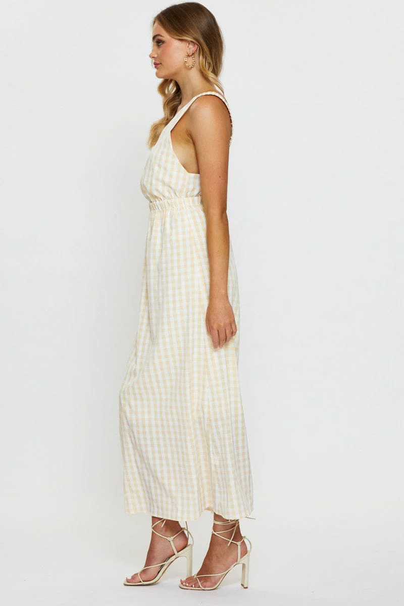 Check Maxi Dress Sleeveless