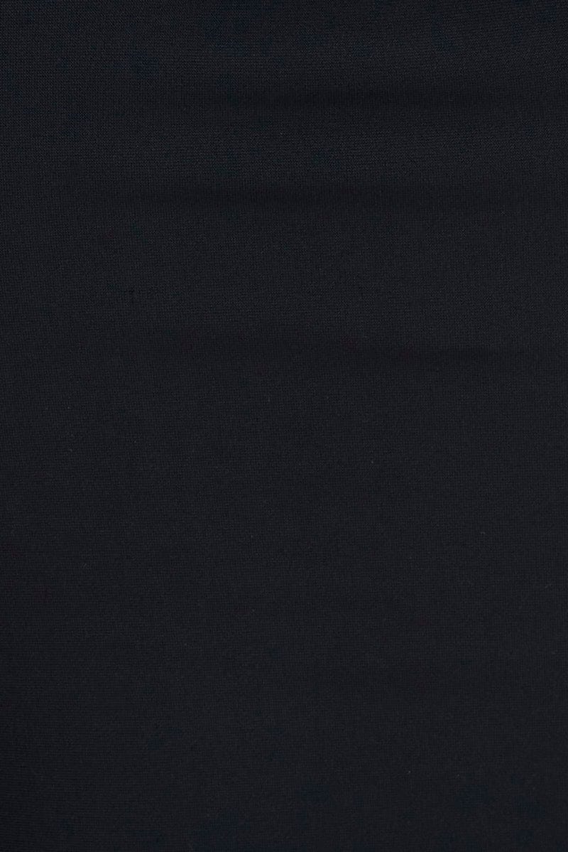 Black Crop Top Long Sleeve Front Zip