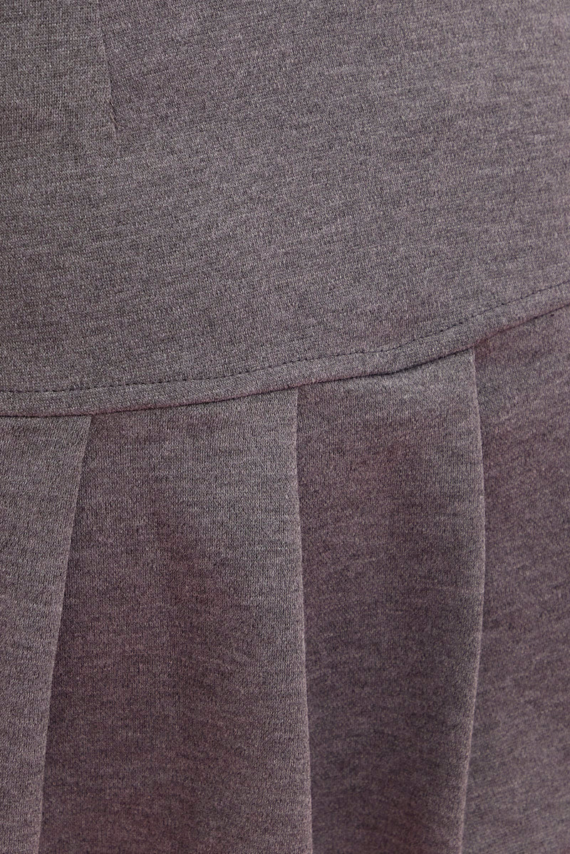 Grey Micro Mini Skirt Low Rise Tennis Jersey Lined