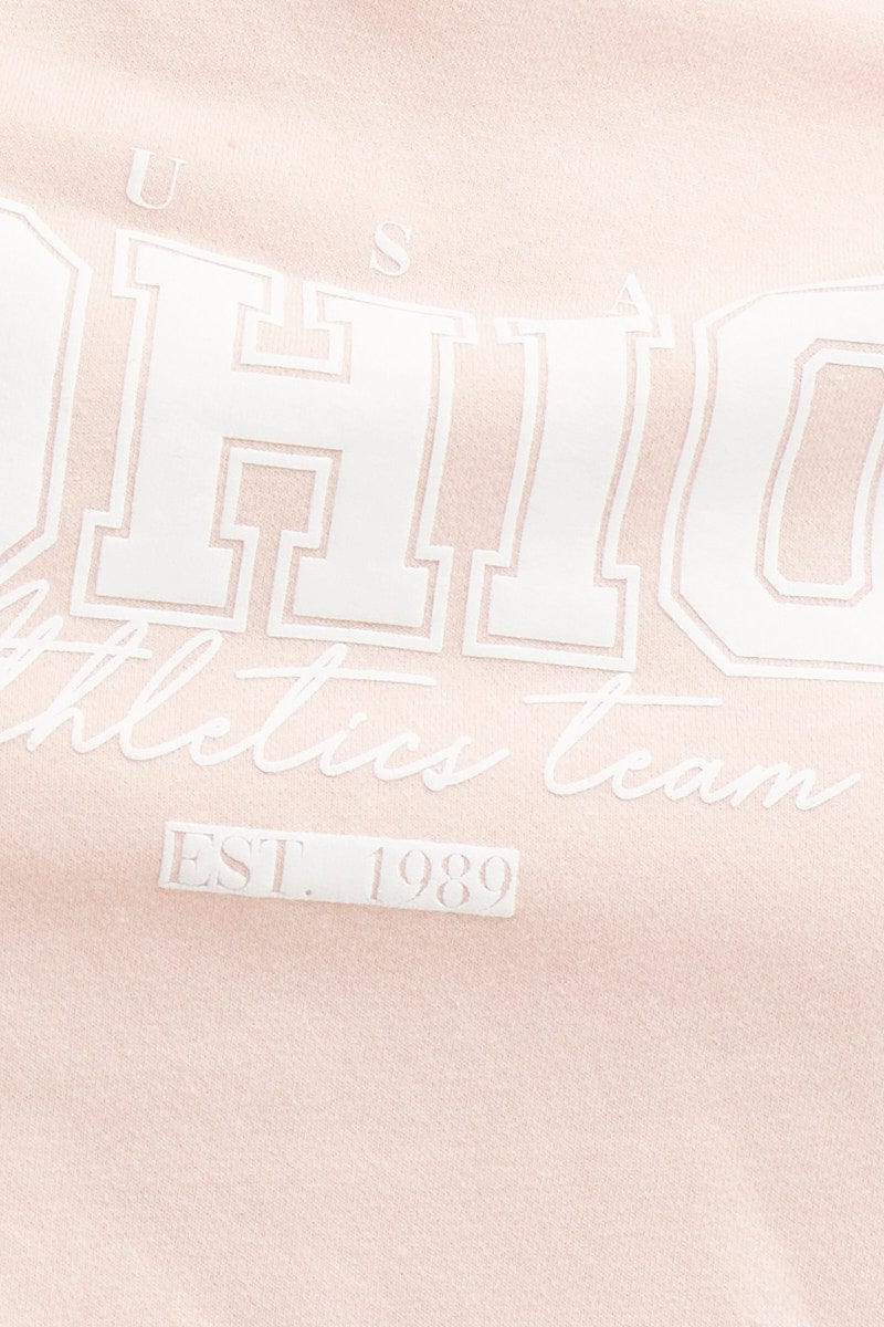 Pink Graphic T Shirt Short Sleeve Crop