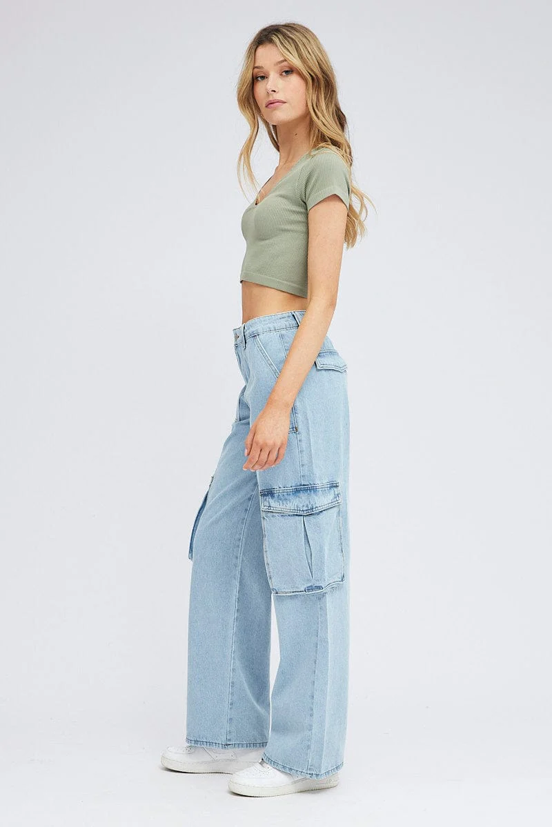 Denim Cargo Jean Multi Pocket