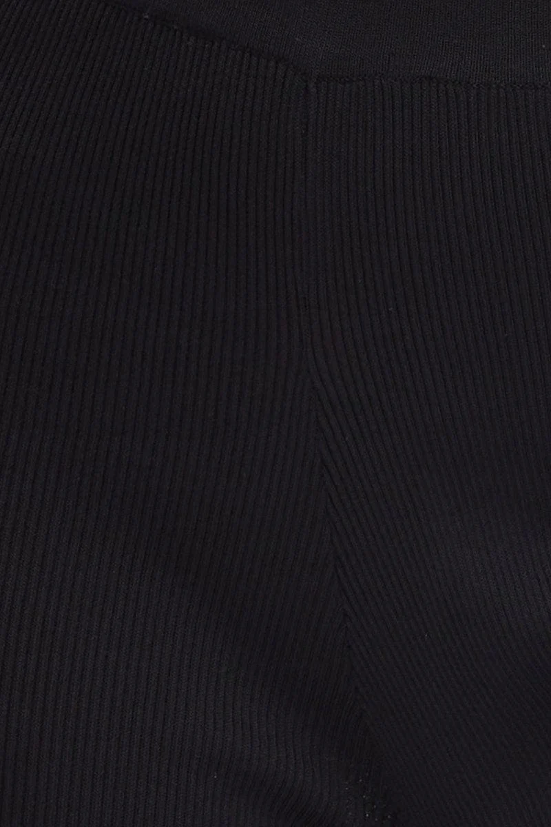 Black Knit Pants Knit High Rise