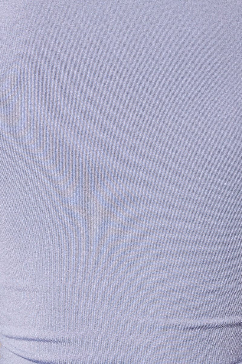 Blue Fleece Lined Top Long Sleeve Crew Neck