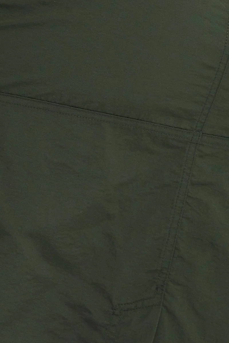 Green Cargo Skirt High Rise