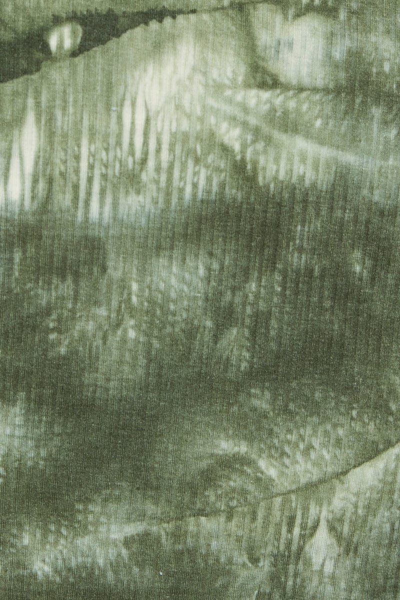 Print Tie Dye Button Front Top