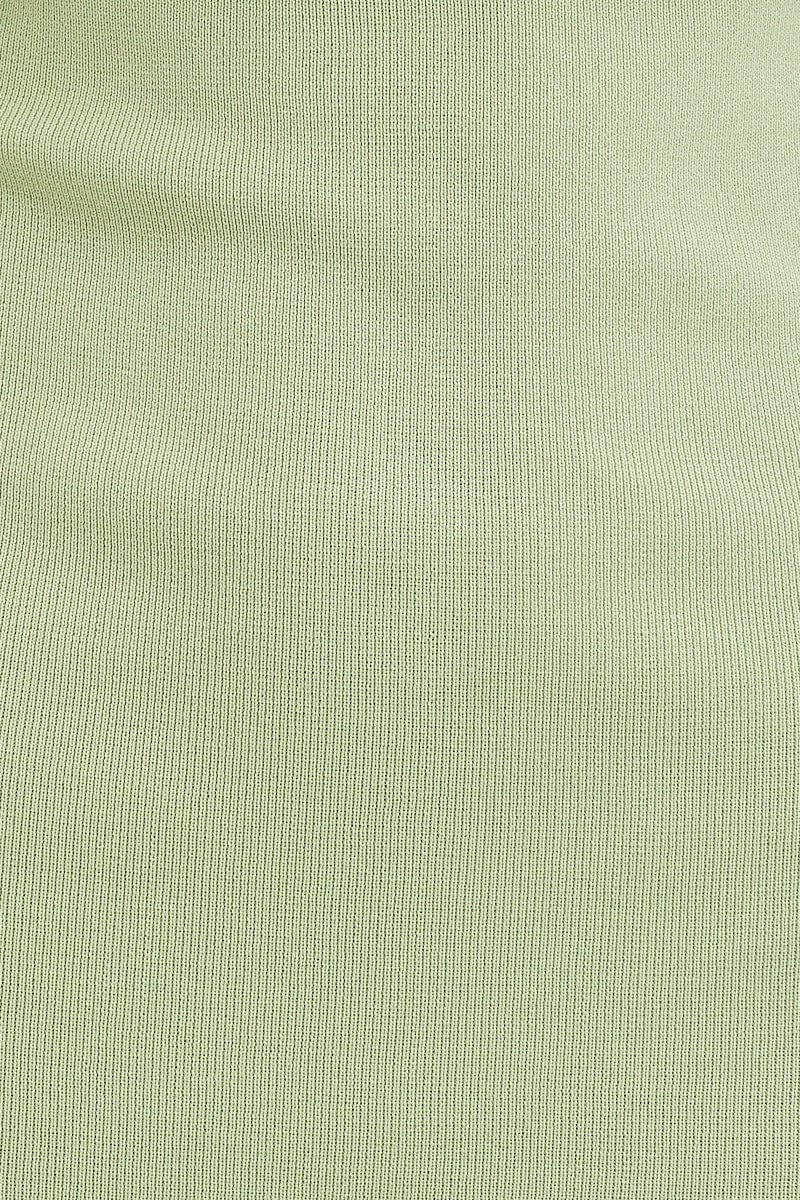 Green Cut Out Back Knit Dress